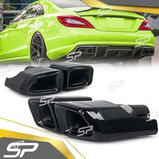 Auspuff Endrohrblende Schwarz für Mercedes C219 C218 W218 W212 W221 S63 AMG