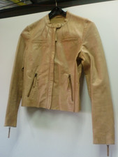 beige Leder Jacke Gr. 36 von