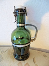 Alte große ca. 2 L grüne Glas gemarkt Gerrix  Bierkanne Bügelverschluß Porzellan