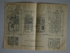 Kesselanlage Kraftwerk Klingenberg - 1927 - Historische Technische Zeichnung