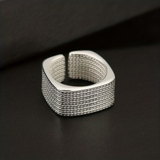 Breiter Silberring offen