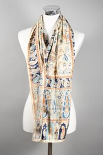 Q36X53- Roeckl Schal cremefarben mit Paisley Muster 100% Seide