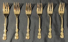 6 Dessertgabeln vergoldet 20