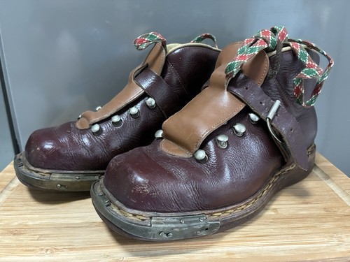 Skischuhe stiefel alt leder - skischuhe,