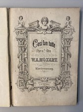 Mozart Cosi fan tutte Oper in 2 Akten Klavierauszug Peters Ed. Antik Noten