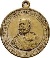 Oldenburg Bodenkirchen Ringreiten 1887 Bronze 30 mm/ 15  g Original Münze#CAQ100