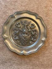 Zinn Wandteller Wappen Motiv