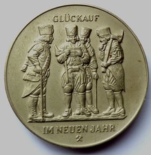 Glückauf im neuen Jahr - Bergmannsgruß  50mm Bergbau Medaille - Fritz Scheppat