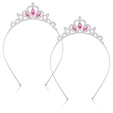 Prinzessin Krone Tiara Strass Stirnband Silber Mädchen Frauen Hochzeit