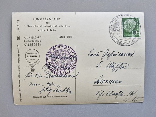 Ballonpost deutschland 1959 - ballonpost,