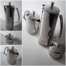 Tudor Knight Edelstahl Teekanne Milchkännchen Zuckerdose Set Servieren Vintage