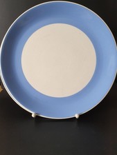 3 große Essteller Teller Geschirr Torgau Rand blau Steingut Keramik true vintage