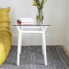 Umbra Beistelltisch weiß Couchtisch Glastisch Wohnzimmertisch Konsolentisch