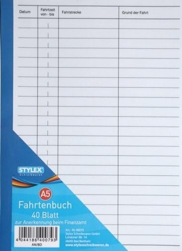Stylex fahrtenbuch din - 1x, fahrtenbuch,
