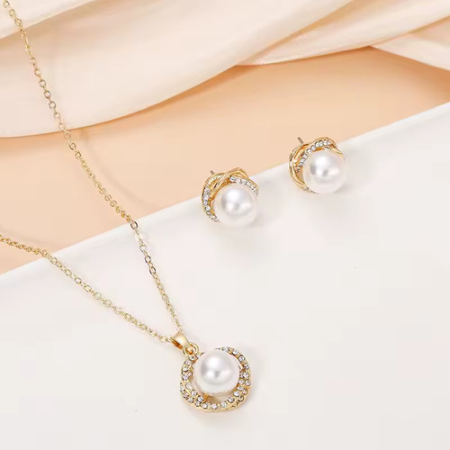 Perlen schmuckset 3tlg - schmuckset, 14k