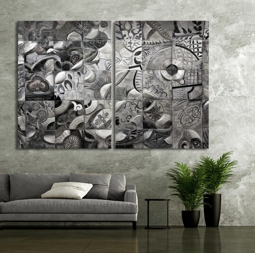 Mosaik leinwand bild set - mosaik, bild-set