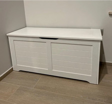 Aufbewahrungstruhe Truhe groß weiß Deckenbox Ende Bett Spielzeug Schuh Sitz Bank Schrank