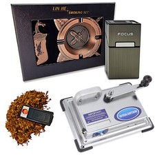 Zigarettenstopfmaschine Zigarettenetui Zigarettenbox mit Aschenbecher Feuerzeug