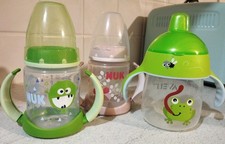 NUK AVENT PHILIPS TRINKFLASCHEN OHNE SAUGER 150 ML BABY 3 ER SET MIT GRIFF 