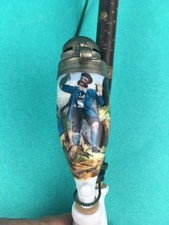 Porzellanpfeife, Porzellankopf, Jägerpfeife, Gesteckpfeife, mit Holzschaft