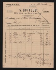 BERLIN, Rechnung 1902, S. Gottlob Herren-Knaben-Hüte