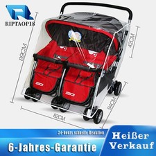 Zwillingskinderwagen Große Regenschutz Wasserdicht Transparent PVC Kinderwagen