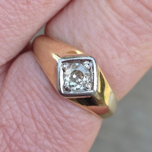 Antiker art deco - ring, massiv