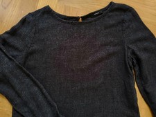 Opus Blusenshirt  Bluse Tunika La-Shirt Langarmshirt S 36 dunkelgrau Anthrazit