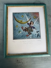 Rainer Hercks (1951-2005), Farbradierung, "Mond-äner Himmelstürmer", 1993