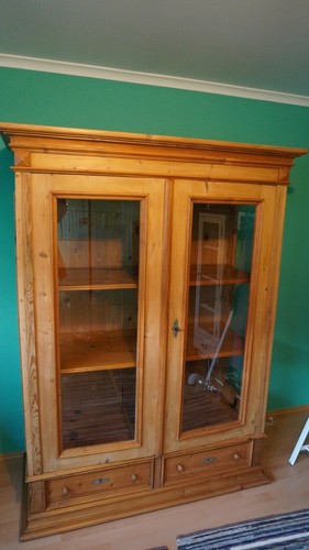 Schrank vitrine massivholz - schrank,
