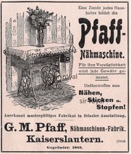 Pfaff Nähmaschinen Kaiserslautern - Reklame - 1915 - Historische Werbung ~9x11cm
