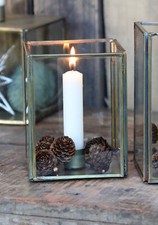 B-Ware Weihnachten Kerzenhalter Kerzenständer Glas Vintage Landhaus Chic Antique