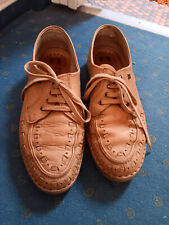 Helix Herren Schuhe beige echt Leder mit Lederfußbett Gr. 9 1/2 (44)