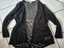 Cardigan / Strickjacke Häkellook S. Oliver Gr. 44-46 schwarz neu