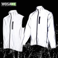 WOSAWE Herren Radfahren Kleidung Wasserdicht Voll Reflektierende Jacke Weste