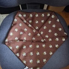 Tuch, Schal, Tracht, braunes Trachtentuch mit Edelweiß, Italien Watersilk