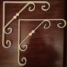 2 x Regalwinkel ❤️ Regalträger Regalhalter Wandwinkel weiß dekorativ geflochten