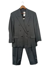 TORINO BY KONEN Herren Anzug Gr. 52/XL Grau Wolle Business Klassisch Gestreift