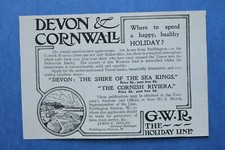 WL4h) Werbung G W R 1909 Devon Cornwall Travel Reise London England UK Grafik