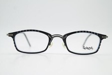 Vintage Brille SKANDAL 062 Schwarz Blau Weiß Silber Oval Brillengestell