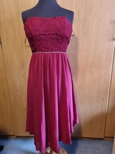 COCKTAILKLEID Abendkleid schulterfrei Vokuhila bordeaux rot Bolero Glitzer Gr. M