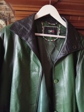 Mod Pelle Leder Mantel ,Grûn-schwarz Gr:XL
