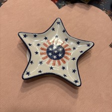 Orginal Bunzlauer Keramik Mini Stern Teller Handarbeit Untertasse