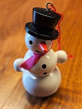 Hänge-Schneemann mit Taktstock aus dem Erzgebirge - Christbaumschmuck