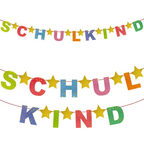 Schulkind girlande mit sternen - schulkind,
