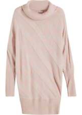 Long-Pullover Gr. 44/46 Mattsilber Altrosa Damen Langarm Strick-Pulli Neu