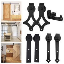 Schiebetürbeschlag Laufschiene Schiebetürsystem Schiebetür Schwarz Komplettset