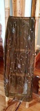 Dupatta,braun,Vintage,Georgette Seide,bunt bestickt,Perlen,Pailletten,handmade
