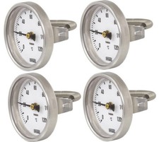 4x Wika Heizung Anlegethermometer Ø 63mm   120°C Feder Rohr-Thermometer Bimetall