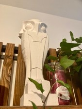 Stilvolle Art-Deco Eulenstatue - Mineralguss - 30cm - Handmade in Sachsen